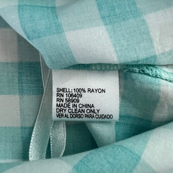Cremieux Women's Button Down Plaid Summer Top, Teal and White, XS - Picture 8 of 9